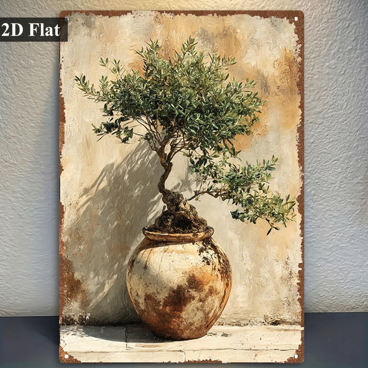 Bonsai Garden Art - Dekorasi Dinding Cetakan Lukisan Minyak Pohon