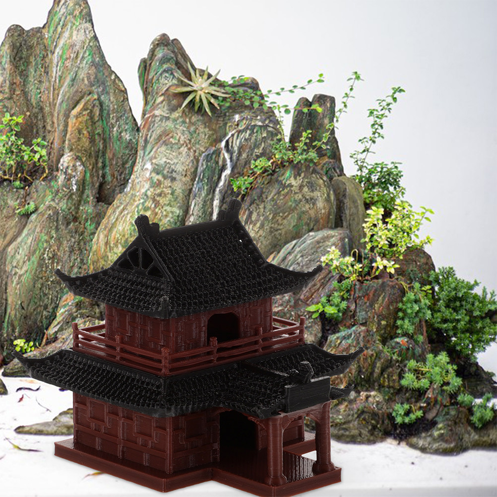 Japanese Garden Bonsai - Patung Pagoda Kecil yang Dilukis dengan