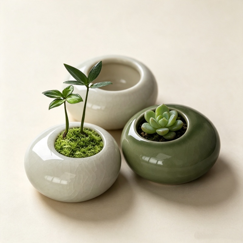 Bonsai Garden Art - Pot Tanaman Mini Berlapis Es Krim,