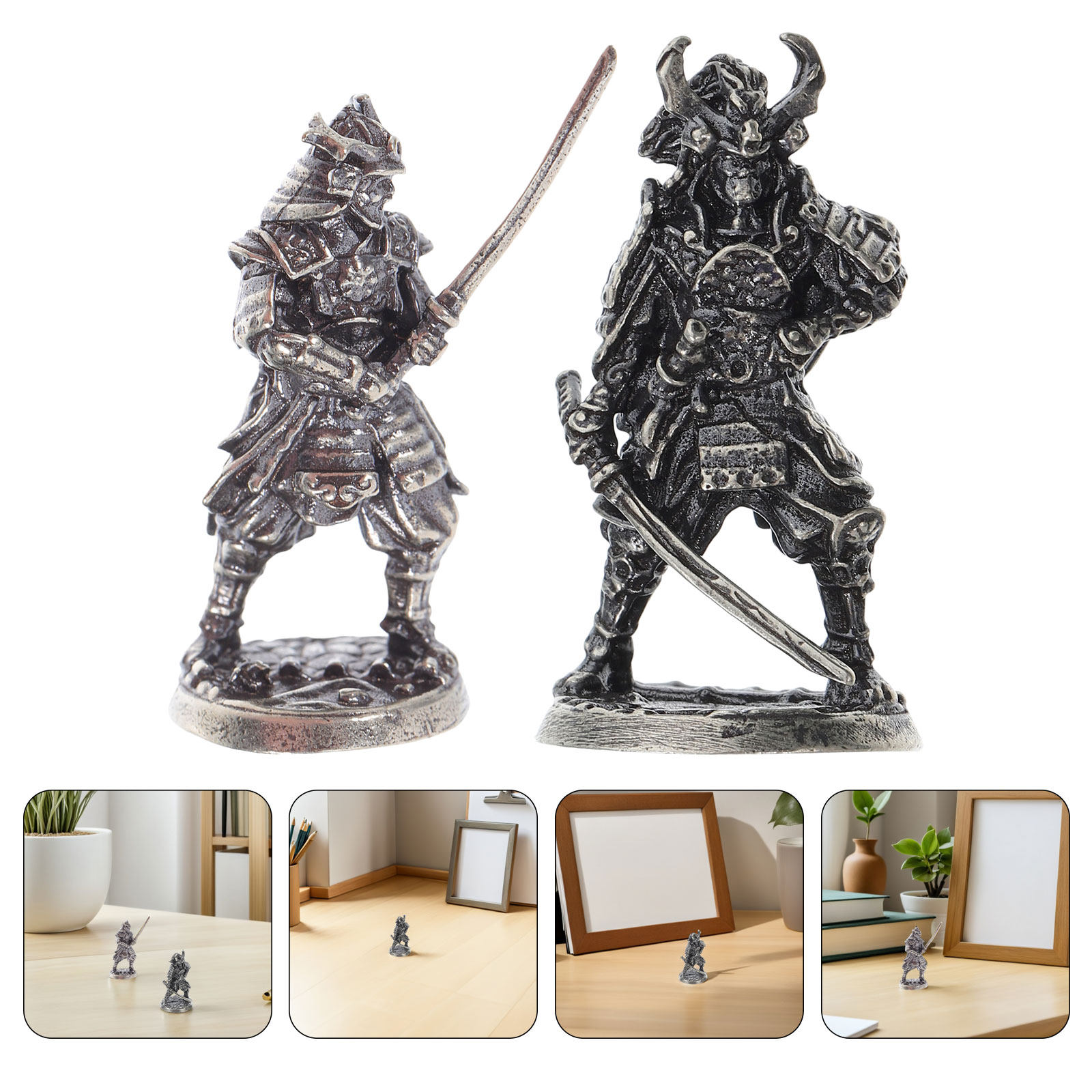 Japanese Garden Bonsai - 2Pcs Set Patung Samurai Jepang Miniatur