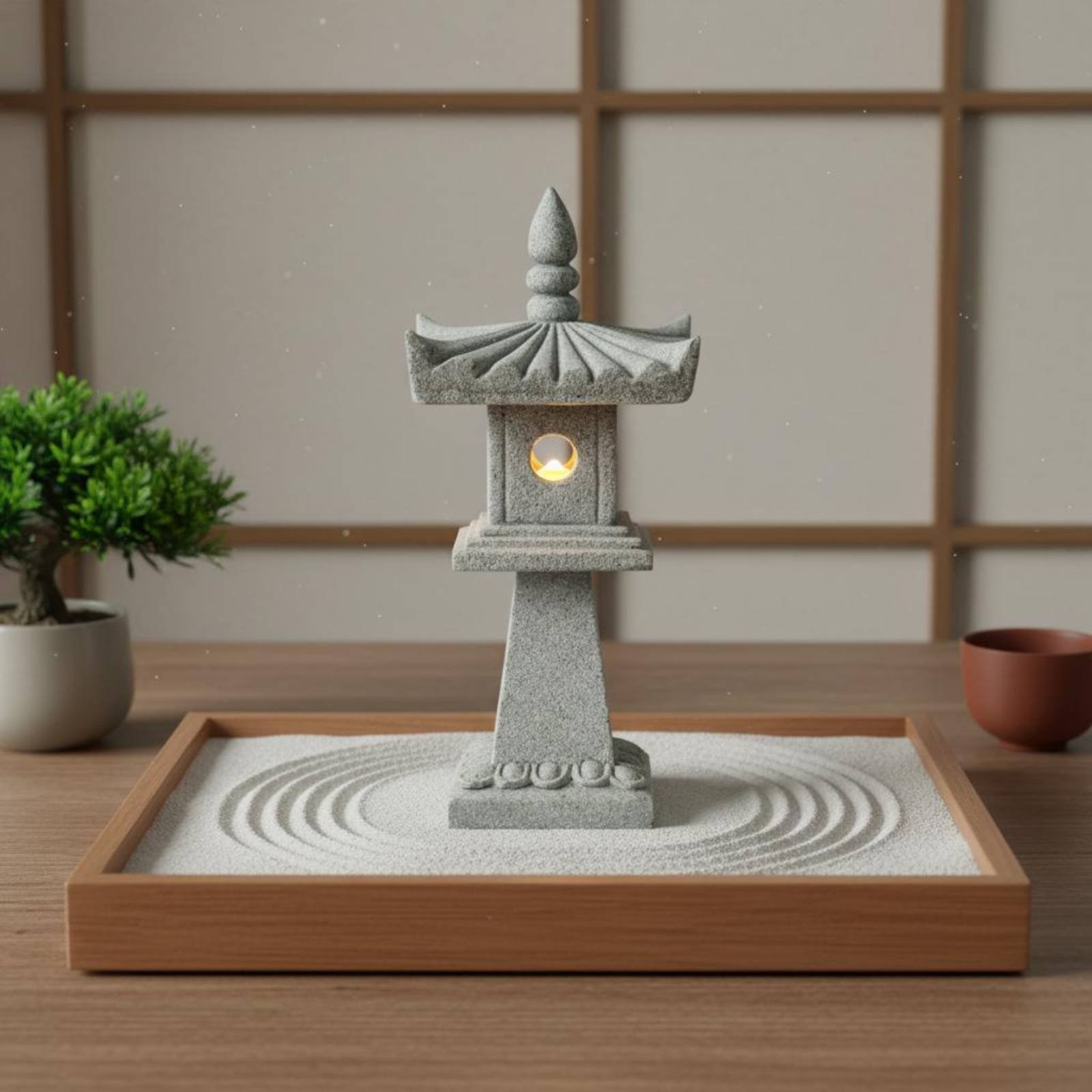 Lentera Batu Miniatur Antik un - Japanese Garden Bonsai ulasan dan harga