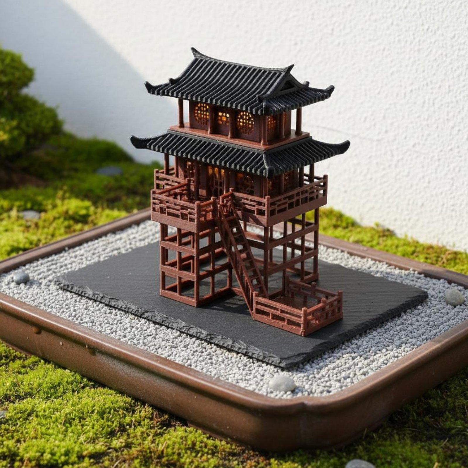 Pagoda Plastik Mini untuk Meja - Japanese Garden Bonsai ulasan dan harga